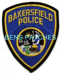 Bakersfield Police Shield Badge Patch, 2 1/8 x 3 1/2